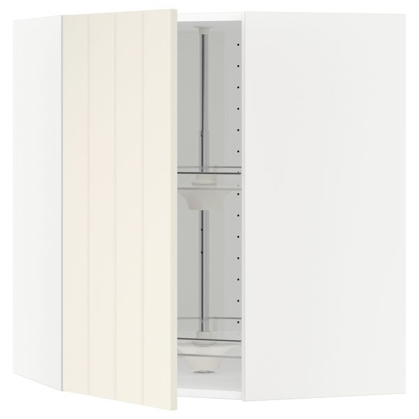 Угловой навесной шкаф с вращающейся секцией МЕТОД, белый, Хитарп белый с оттенком - схема-чертеж с размерами