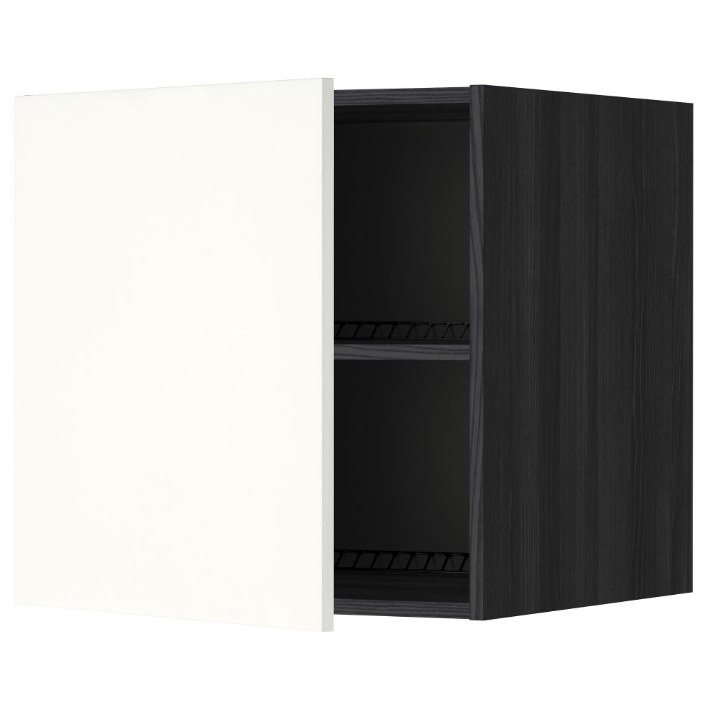 Верхний шкаф на холодильник, морозильник МЕТОД, черный, Хэггеби белый - схема-чертеж с размерами