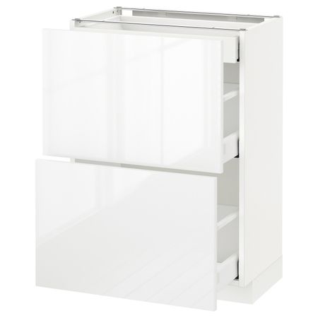 Напольный шкаф/2фасада/3ящика, белый/Рингульт белый 60x37 см IKEA METOD МЕТОД / MAXIMERA МАКСИМЕРА 092.361.31