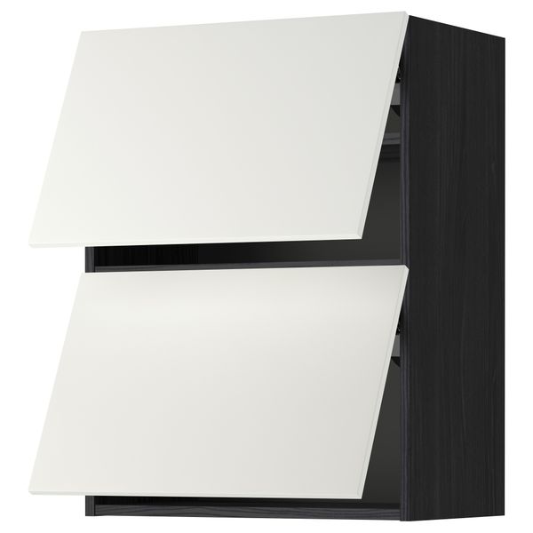Навесной шкаф, 2 дверцы, горизонтальный МЕТОД, черный, Хэггеби белый - схема-чертеж с размерами