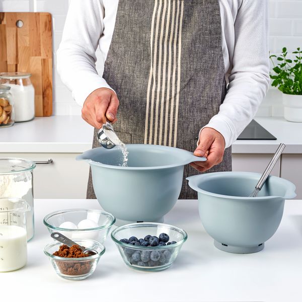 Набор мисок для взбивания, 2 штуки, серо-синий светлый IKEA VISPAD ВИСПАД 705.459.17 - фото 3