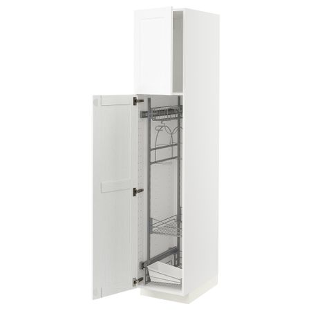 Высокий шкаф с отделением для аксессуаров для уборки, 40x60x200 cm IKEA METOD МЕТОД 294.735.22