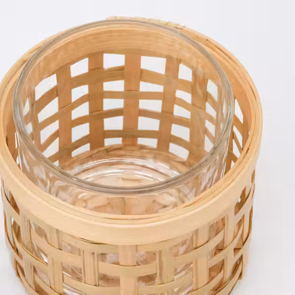 PÅVEFINK ПОВЕФИНК Подсвечник для греющей свечи - бамбук 8 см - схема-чертеж с размерами