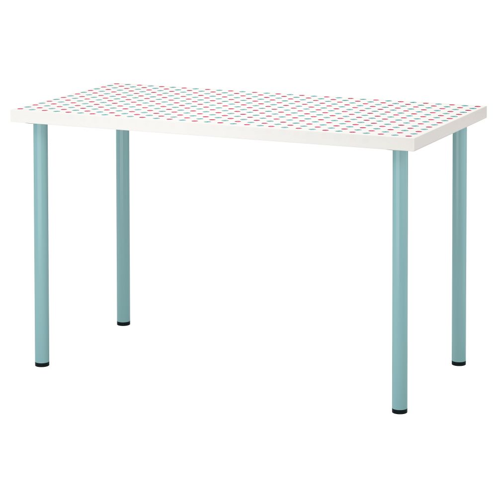 Стол ЛИННМОН / АДИЛЬС, с рисунком, светлая бирюза (120x60 см) - фото 1