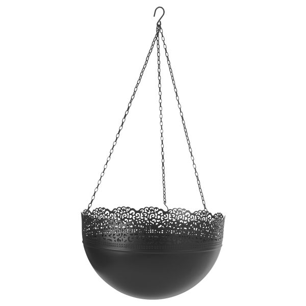 Кашпо подвесное СКУРАР, д/дома/улицы, черный (30 см) - фото 1