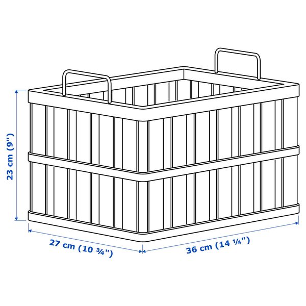 Корзина БРАНКИС, белый (36x27x23 см) - схема-чертеж с размерами