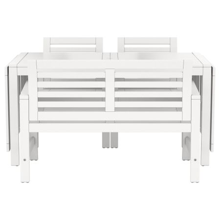 Стол + 2 кресла + скамья, для сада ЭПЛАРО, белый