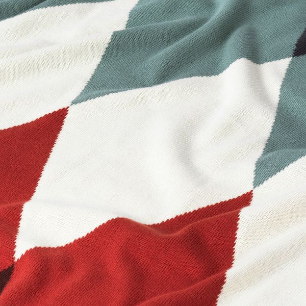 Плед, ромбовидный орнамент разноцветный 120x160 см IKEA DEKORERA ДЕКОРЕРА 804.723.31 - схема-чертеж с размерами