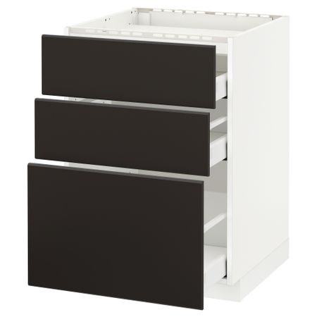 Напольный шкаф, 3 фронтальных панель, 3 ящика, 60x60 cm IKEA METOD МЕТОД, MAXIMERA МАКСИМЕРА 092.120.07
