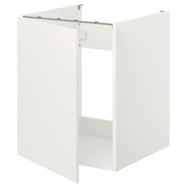 ENHET Напольный шкаф д/раковины,с дверью - белый 60x62x75 см - фото 1