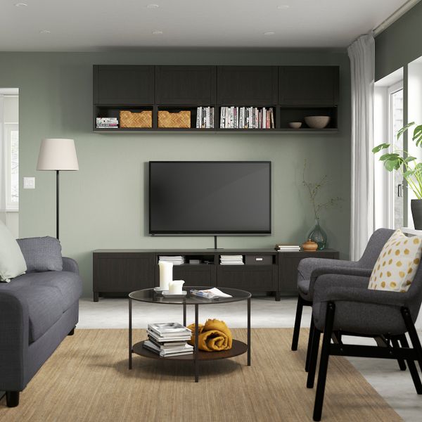 Шкаф для ТВ, комбинация, черно-коричневый/ХАНВИКЕН/СТУББАРП черно-коричневый 240x42x230 см IKEA BESTÅ БЕСТО 894.119.46 - фото 3