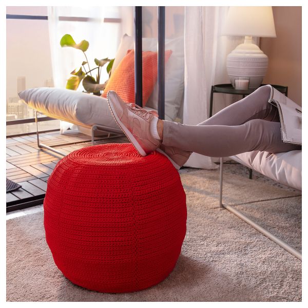 Чехол пуфа, для дома/сада, красный 48 см IKEA ОТТЕРЁН 804.112.05 - фото 4