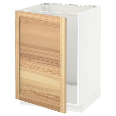 Напольный шкаф для мойки, белый/Торхэмн ясень 60x60 см IKEA METOD МЕТОД 394.462.17