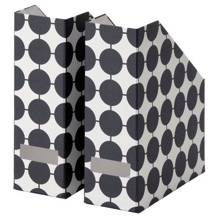 Подставка для журналов, белый черный, точечный IKEA TJENA ТЬЕНА 006.010.54