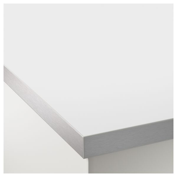 Столешница, двусторонняя ХЭЛЛЕСТАД, белый, под алюминий с окантовкой под металл - фото 6