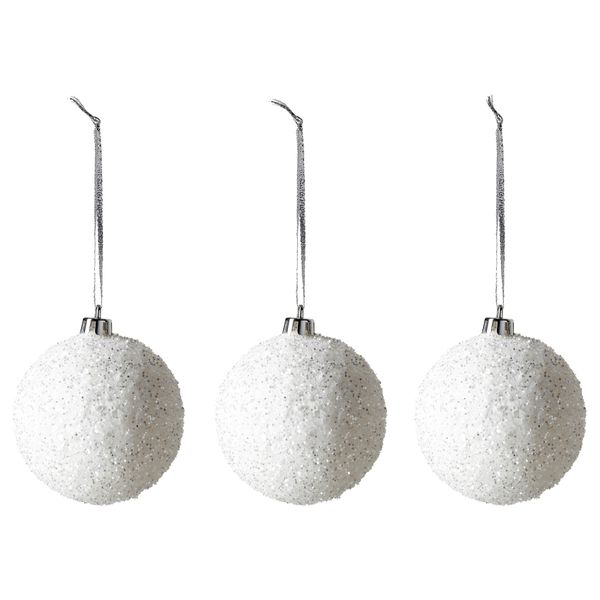 Украшение, шар ВИНТЕР 2016, белый (8 см) - фото 1