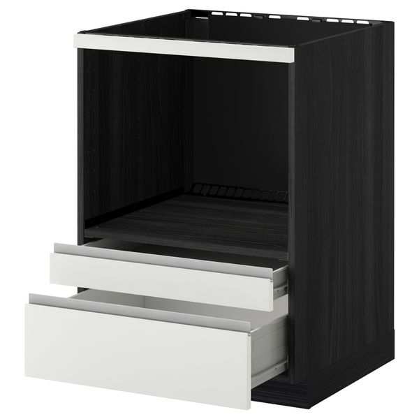Напольный шкаф для комбинирования СВЧ, ящики МЕТОД / ФОРВАРА, черный, Нодста белый (60x60 см) - схема-чертеж с размерами