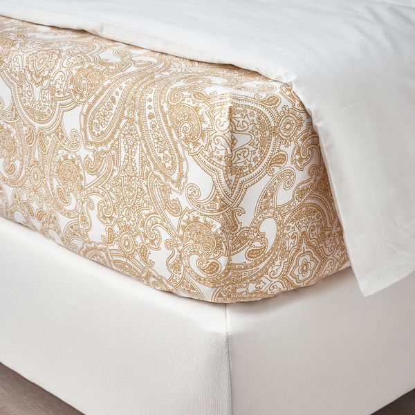 Простыня натяжная, 80x200 см, желтый, белый IKEA JÄTTEVALLMO ЙЭТТЕВАЛЛМО 905.496.98 - фото 4