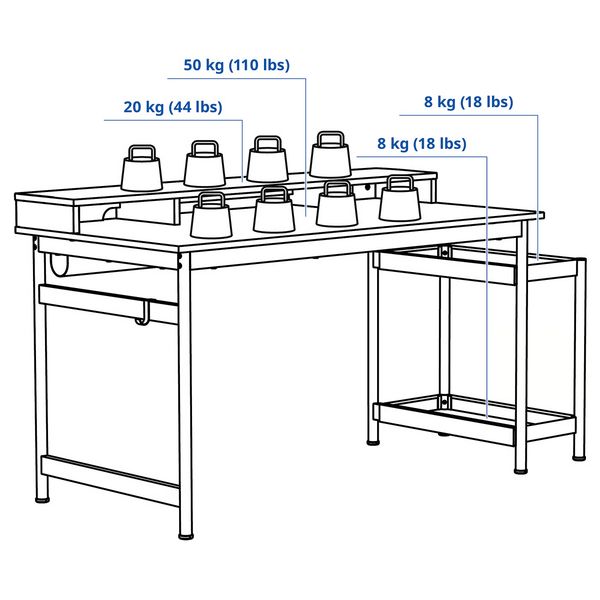 MULLSJÖ Письменный стол и стул - дубовый шпон/темно-серый - фото 11