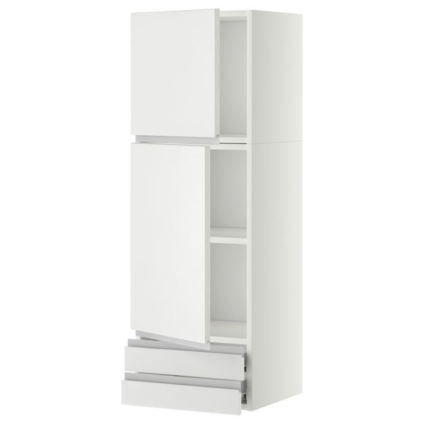 Навесной шкаф, 2 дверцы, 2 ящика МЕТОД / ФОРВАРА, белый, Нодста белый - фото 1