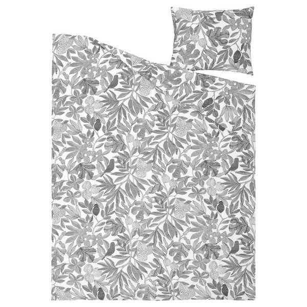 BROKDRACENA Пододеяльник и наволочка - белый/чёрный 150x200/50x60 см - фото 5