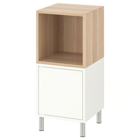 EKET Комбинация шкафов с ножками - белый/под беленый дуб 35x35x80 см