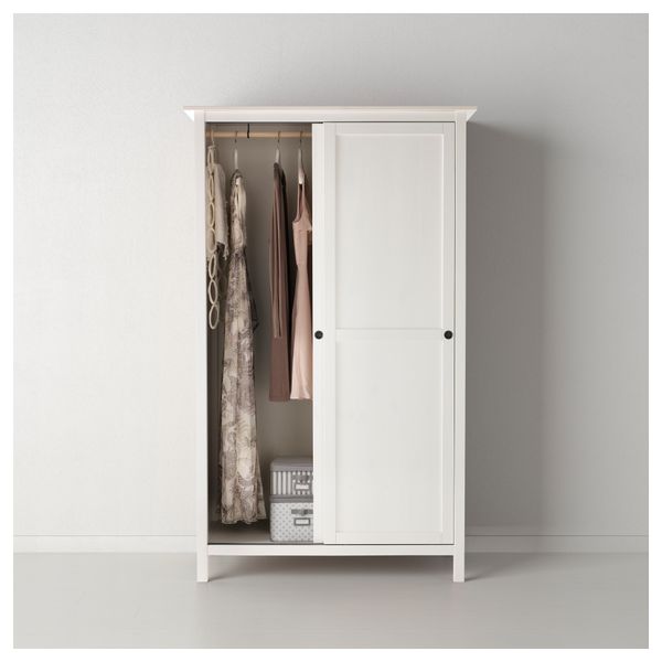 Гардероб с 2 раздвижными дверцами ХЕМНЭС, белая морилка (120x197 см) - фото 2