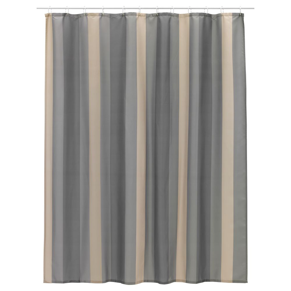 Штора для ванной БЬЁРНОН, в полоску разноцветный (180x200 см) - фото 1