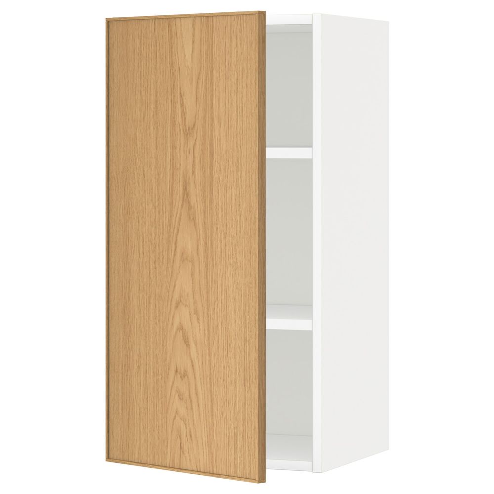 Шкаф навесной с полкой, белый/Экестад дуб 40x80 см IKEA METOD МЕТОД 092.256.32 - схема-чертеж с размерами