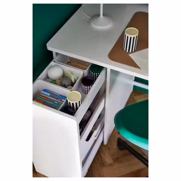 LÄRANDE Письменный стол с выдвижной тумбой - белый 120x58 см - фото 5