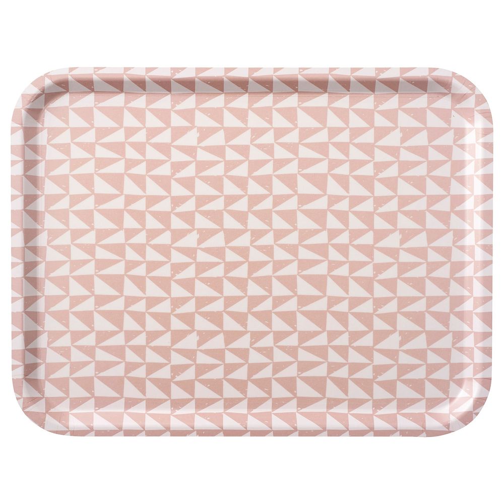 Поднос, белый/розовый 43x33 см IKEA LURVIG ЛУРВИГ 104.844.79 - фото 1