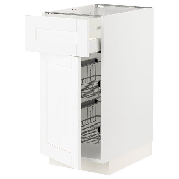 Напольный шкаф с проволочной корзиной, ящик, дверью, 40x60 cm IKEA METOD МЕТОД, MAXIMERA МАКСИМЕРА 694.734.12 - фото 1