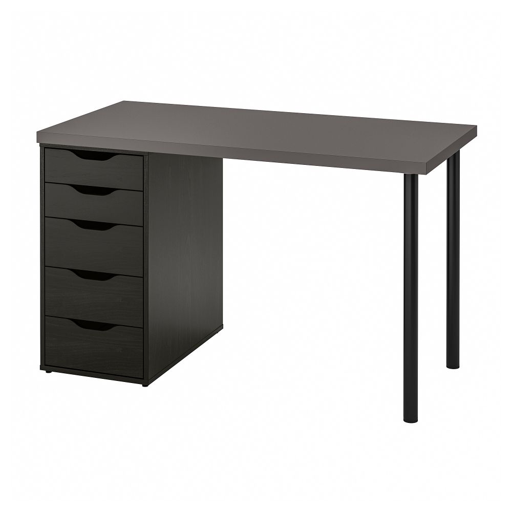 Письменный стол, 120x60 см, темно-серый-черный IKEA ALEX АЛЕКС, LAGKAPTEN ЛАГКАПТЕН 594.167.47 - фото 1