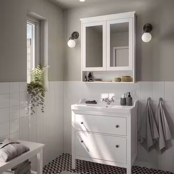 HEMNES / RUTSJÖN РУТШЁН Шкаф с ящиками/раковина/смеситель - фото 2