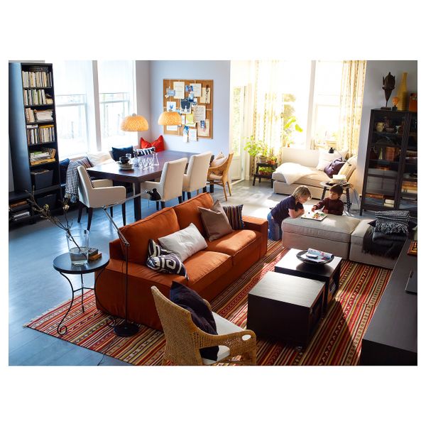 Чехол на стул, Линнерид неокрашенный IKEA HENRIKSDAL ХЕНРИКСДАЛЬ 003.601.01 - схема-чертеж с размерами