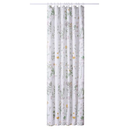 Штора для ванной СТРАНДКРИПА, с цветочным орнаментом, белый (180x200 см)