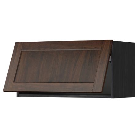 Горизонтальный навесной шкаф МЕТОД, черный, Эдсерум коричневый