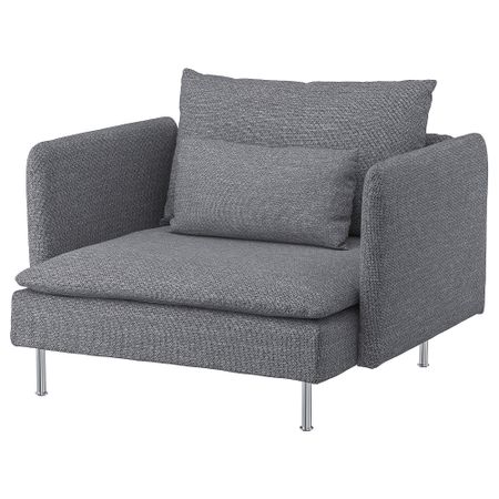 Кресло, Lejde серый-черный IKEA SÖDERHAMN 093.305.29