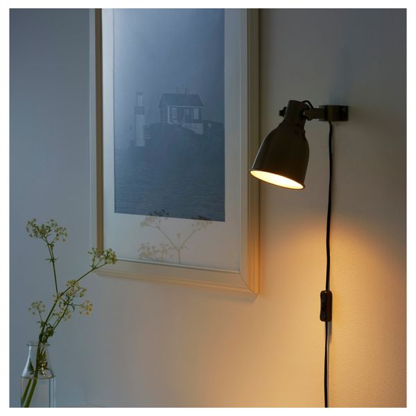 Настенный софит, лампа с зажимом ХЕКТАР, бронзовый цвет - схема-чертеж с размерами