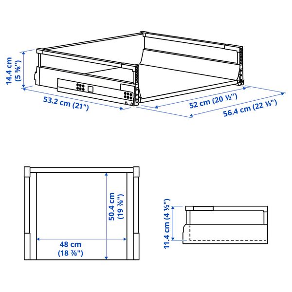 IKEA, дополнительный ракурс - схема-чертеж с размерами