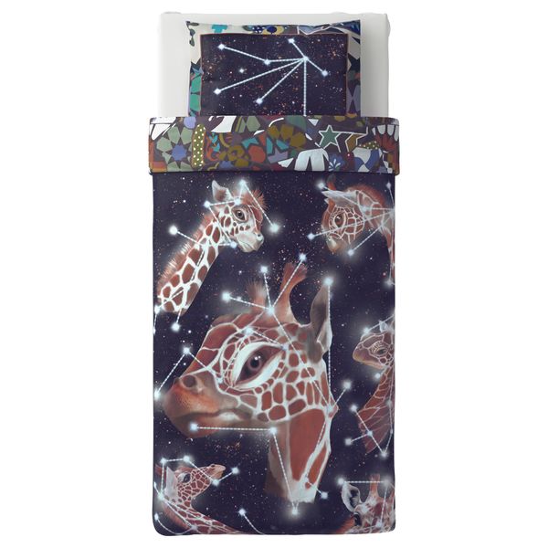 Пододеяльник и 1 наволочка СТУНСИГ, жираф (150x200/50x70 см) - схема-чертеж с размерами