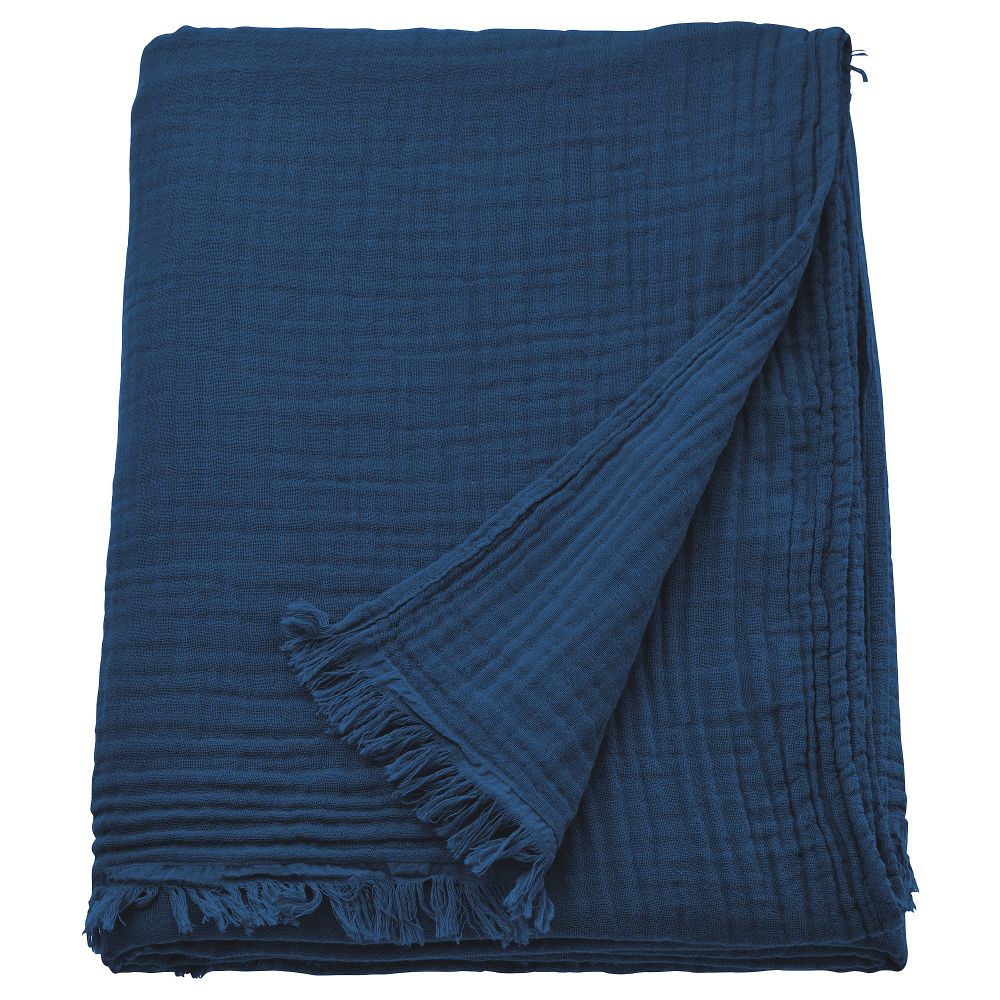 Плед, 150x200 см, темно-синий IKEA VALLKRASSING ВАЛЛКРАССИНГ 305.420.96 - фото 1