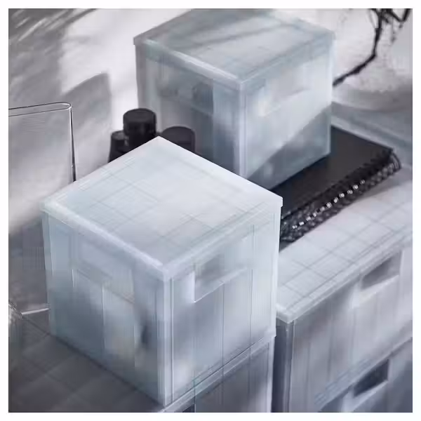 PANSARTAX ПАНСАРТАКС Контейнер с крышкой - прозрачный серо-синий 16.5x16.5x16.5 см - фото 8