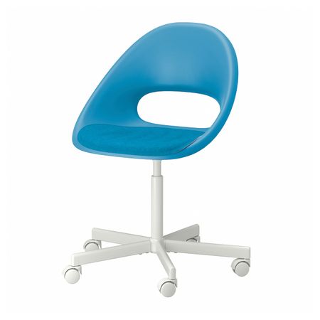 Рабочее кресло c подушкой, синий-белый IKEA ELDBERGET ЭЛДБЕРГЕТ / BLYSKÄR БЛИСКЭР 093.318.97