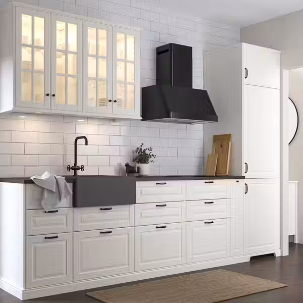 TALLSJÖN ТАЛЛШЁН Мойка с видимой фронтальной стенкой - темно-серый/под камень 60x65 см - фото 3