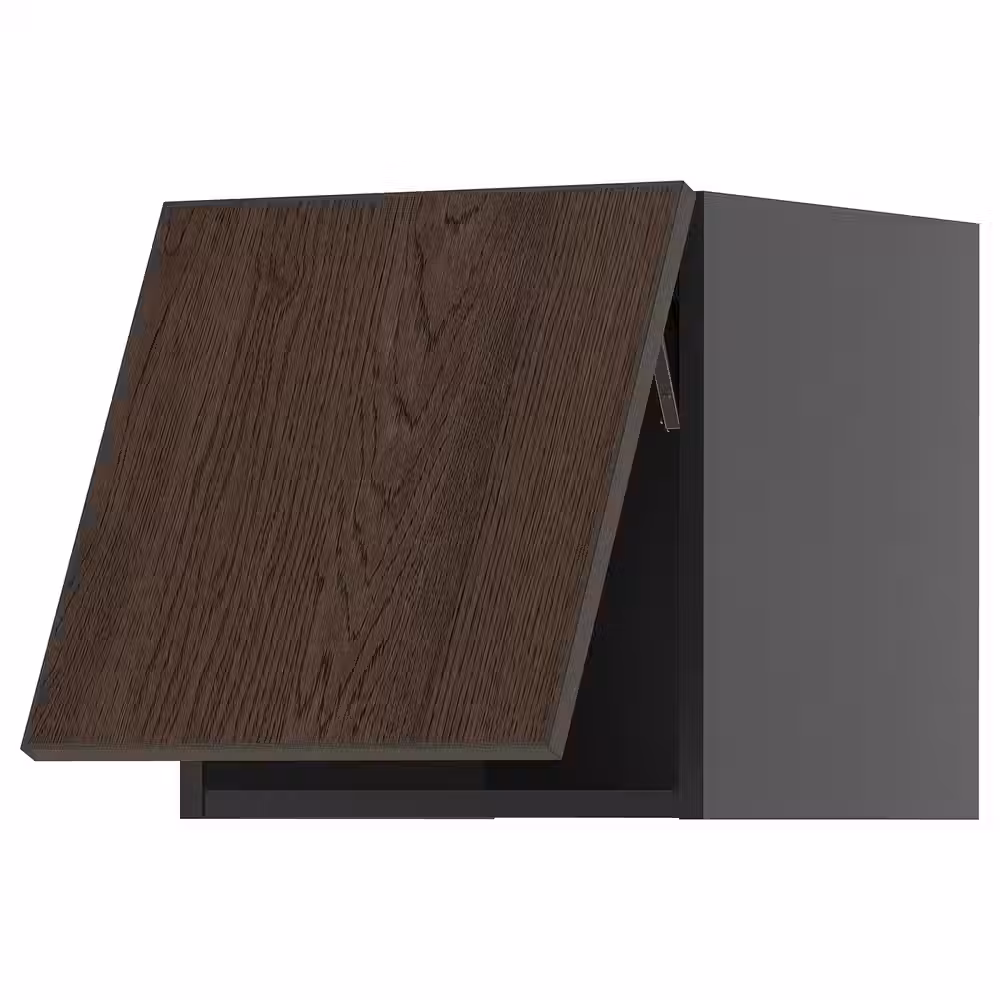 METOD Горизонтальный навесной шкаф - черно-серый/Sinarp коричневый 40x40 см - фото 1