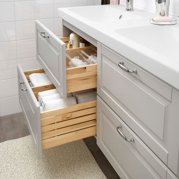 Шкаф для раковины с 4 ящик, 123x49x64 cm IKEA ODENSVIK ОДЕНСВИК, GODMORGON ГОДМОРГОН 392.472.32 - фото 4