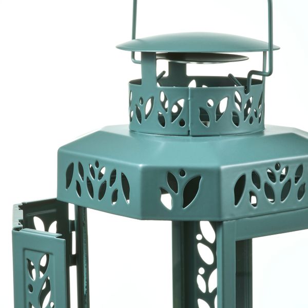 Фонарь дляформовой свечи,д/дома/улицы, бирюзовый 28 см IKEA ENRUM ЭНРУМ 604.965.78 - схема-чертеж с размерами