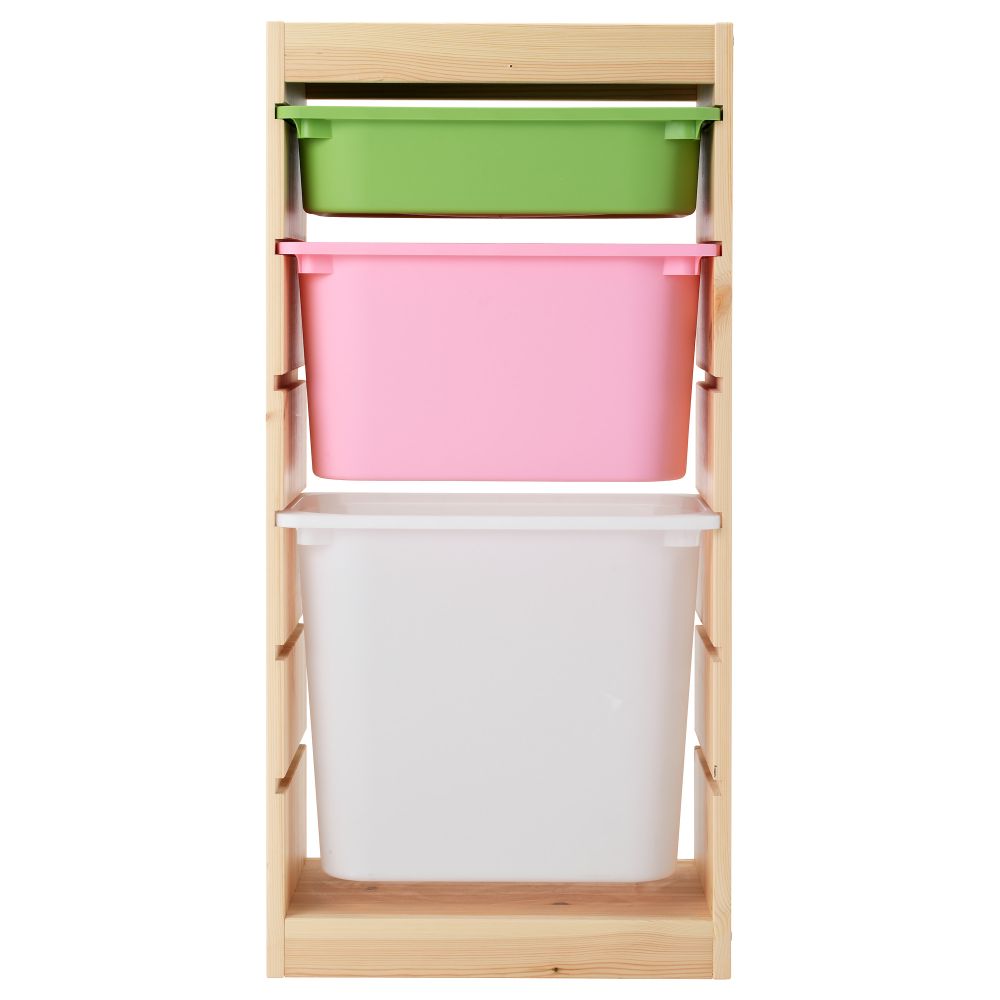 Комбинация для хранения ТРУФАСТ, сосна, разноцветный (44x30x91 см) - схема-чертеж с размерами