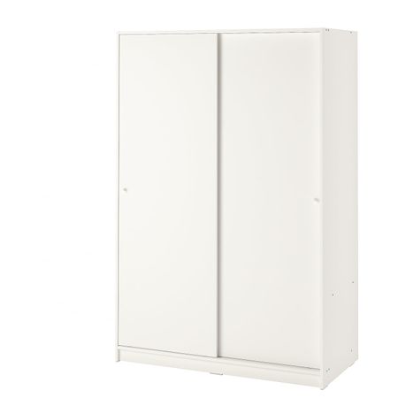 Гардероб с раздвижными дверями, белый 117x176 см IKEA КЛЕППСТАД 704.372.39